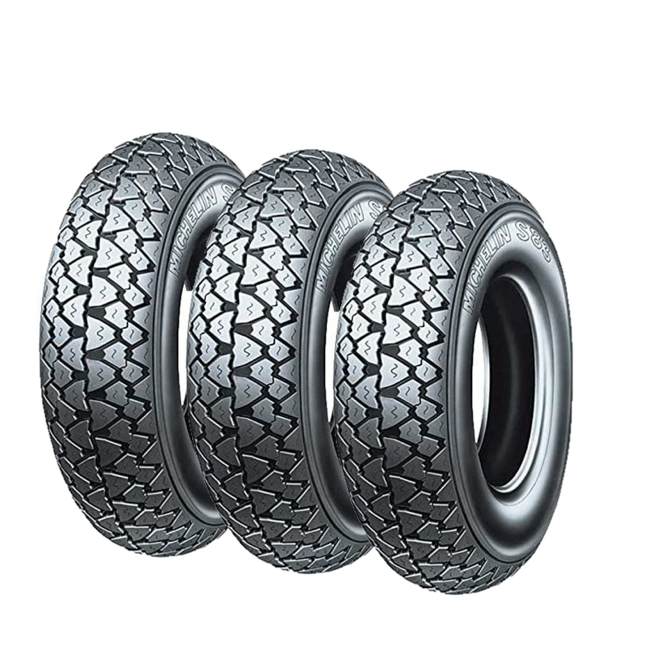 Tris ( 3 Unità ) Pneumatico gomma MICHELIN 100/90 - 10 56J S83 TL/TT