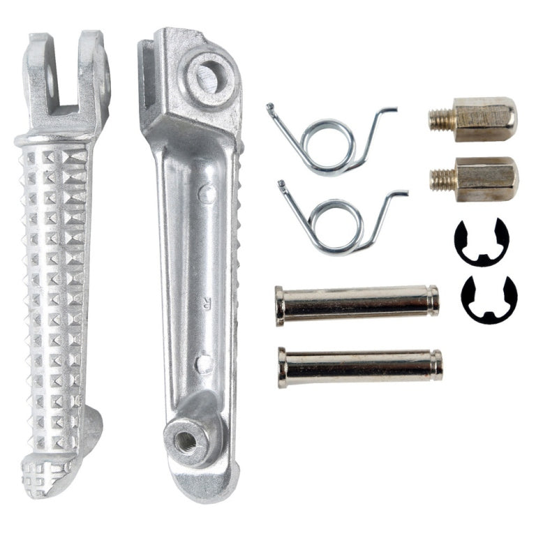 Set poggiapiedi conducente completo di attacchi compatibilità YZF R1 '98-11, YZF R6 '99-12 COLORE ARGENTO