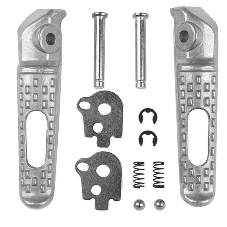 Set poggiapiedi passeggero completo di attacchi compatibilità CBR 600RR / CBR 1000RR '03-14 COLORE ARGENTO