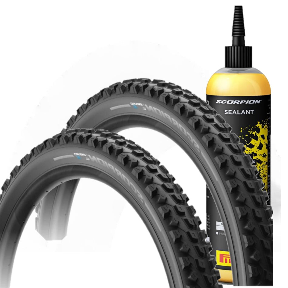 Kit Liquido Sigillante PIRELLI SmartSEAL 240ml con Coppia ( 2 unità ) 27.5 x 2.6 Pneumatici Bici