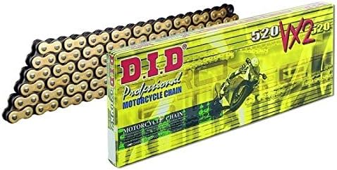 D.I.D - Catena 520 Vx2, 110 Denti (X-Ring Dorati), Aperta Con Chiusura A Rivetto