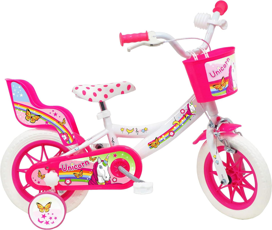 Unicorn, Bici Bambina, Bianco-Rosa misura 12"