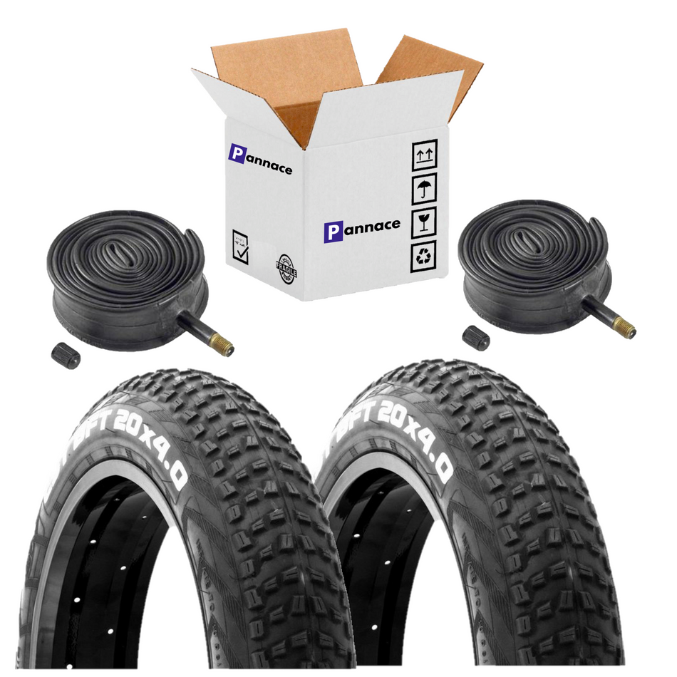 Coppia (2 unità) PNEUMATICO/COPERTONE 20 X 4.00 con (2 unità) Camera d'Aria 20 X 3.5-4.0 FAT BIKE STREET Big Fat E-Bike Ready