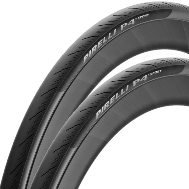 Coppia (2 unità) Copertone Bici P4 Sport Techbelt Nero 700x24