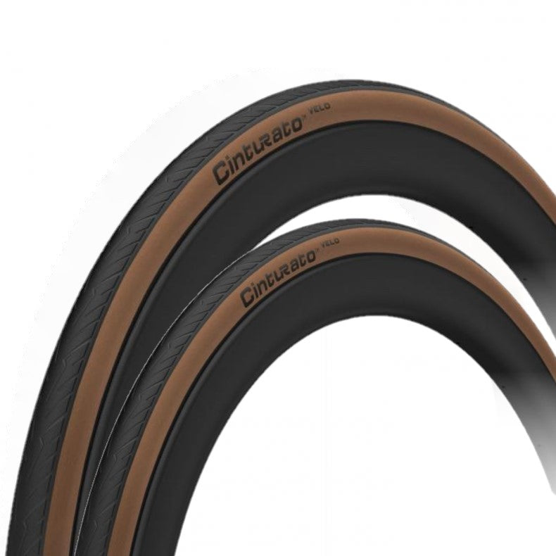 Coppia (2 unità) Copertone Bici 700x26C Cinturato Velo TLR Classic Tan Wall&nbsp;