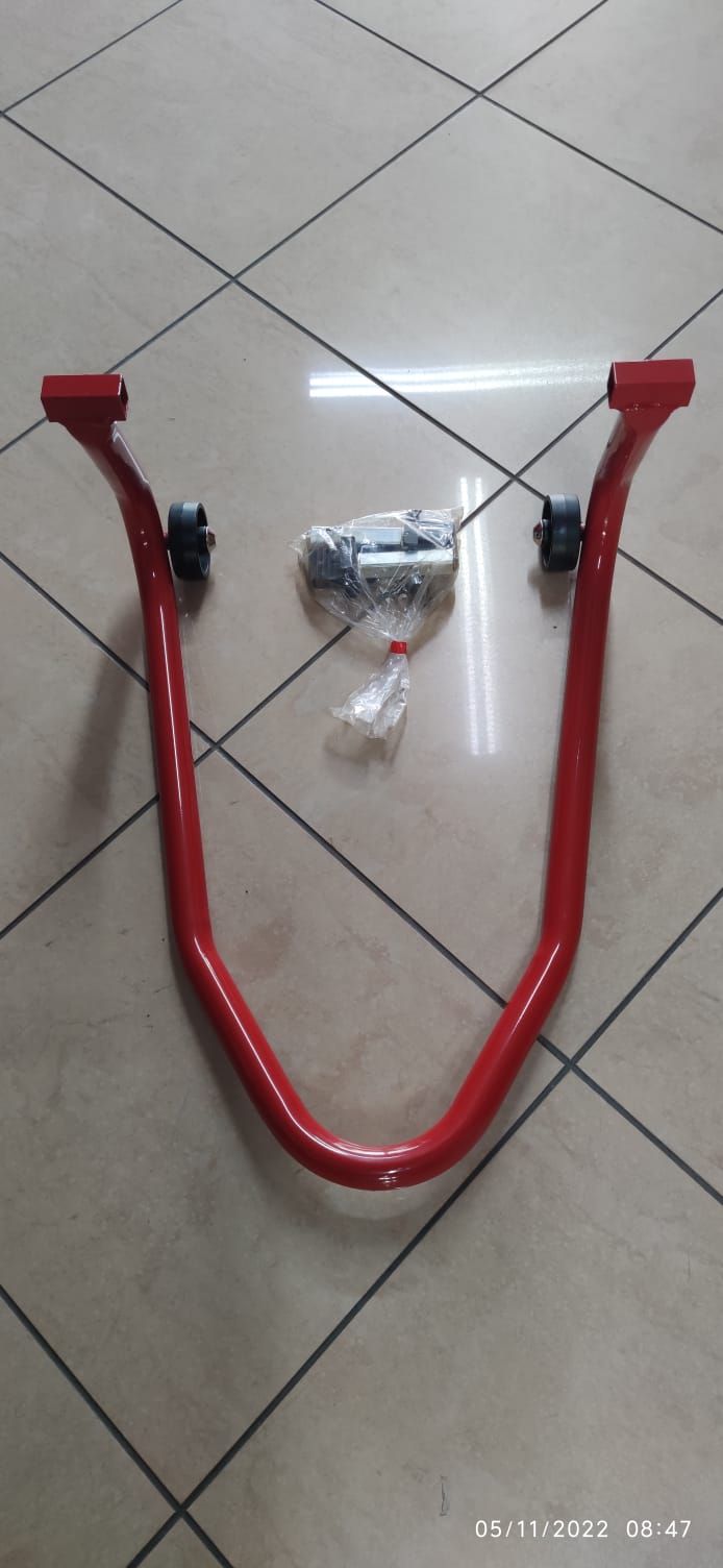 Cavalletto Posteriore Moto Attacchi a Piastra con ruote WARMUP MECCANOCAR