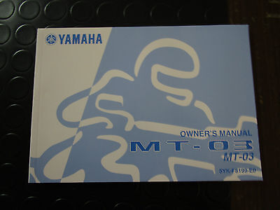 MANUALE D'USO E MANUTENZIONE ORIGINALE YAMAHA IN LINGUA INGLESE PER MT-03