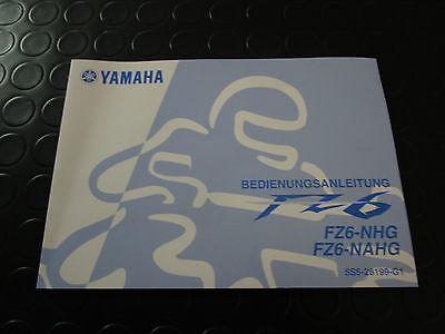 MANUALE D'USO E MANUTENZIONE ORIGINALE YAMAHA IN LINGUA TEDESCA PER FZ6