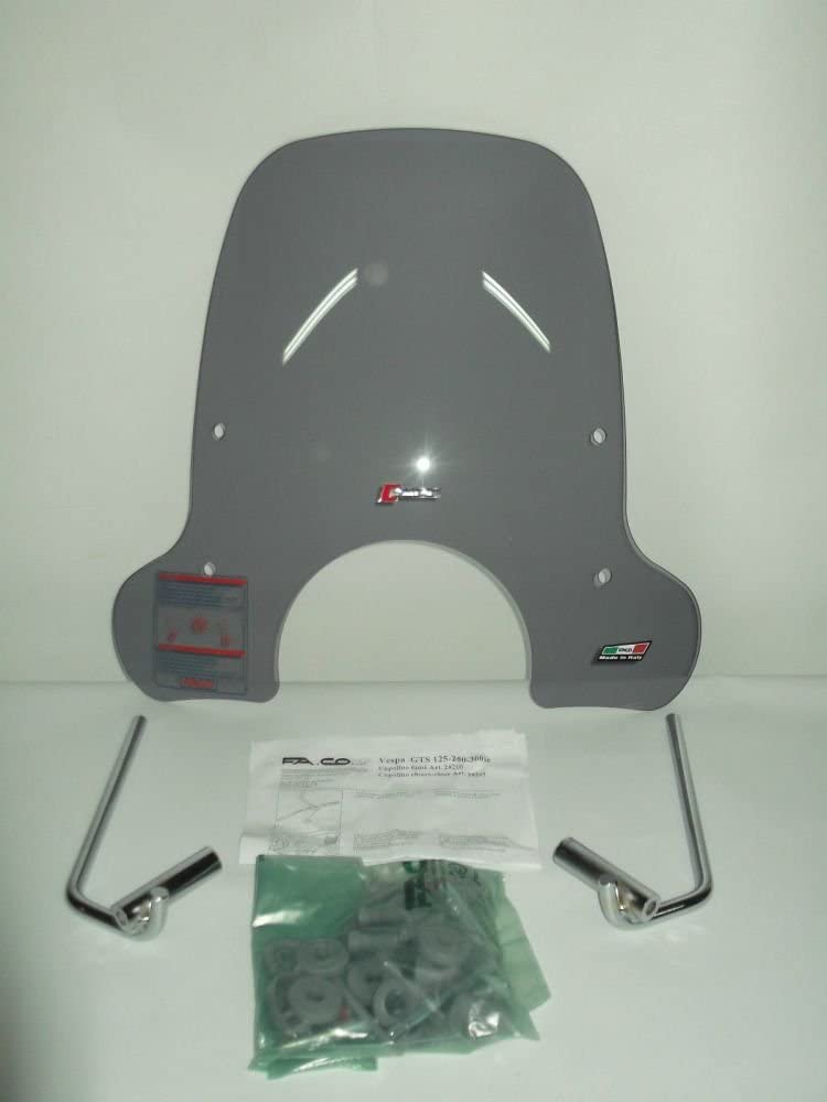 PARABREZZA CUPOLINO CON ASTE CROMATE PER PIAGGIO VESPA GT 200 GTS 125-250-300ie
