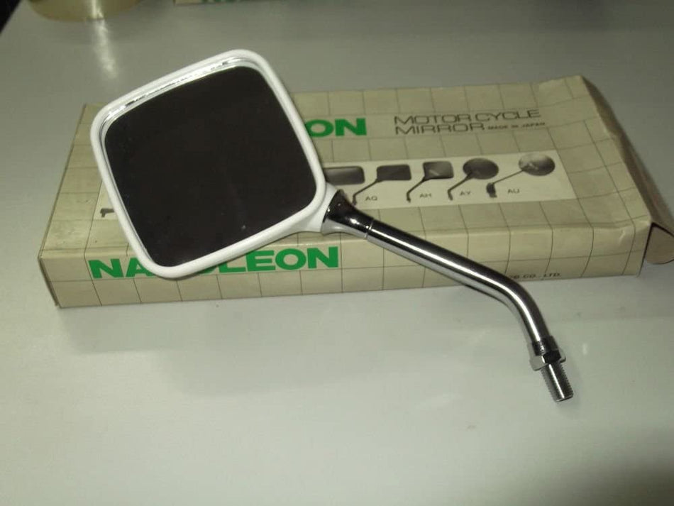 SPECCHIETTO RETROVISORE SINISTRO NAPOLEON BIANCO CON ASTA CROMATA UNIVERSALE