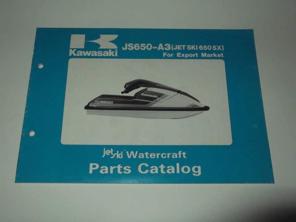 PARTS CATALOG KAWASAKI JET SKI WATERCRAFT JS 650-A3 1989