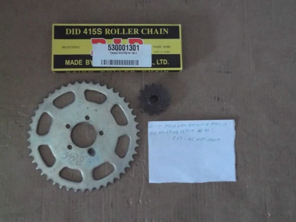 KIT TRASM. CATENA-CORONA-PIGNONE PER APRILIA AF-1 P.108 REPLICA 88-91 Z 13- 46