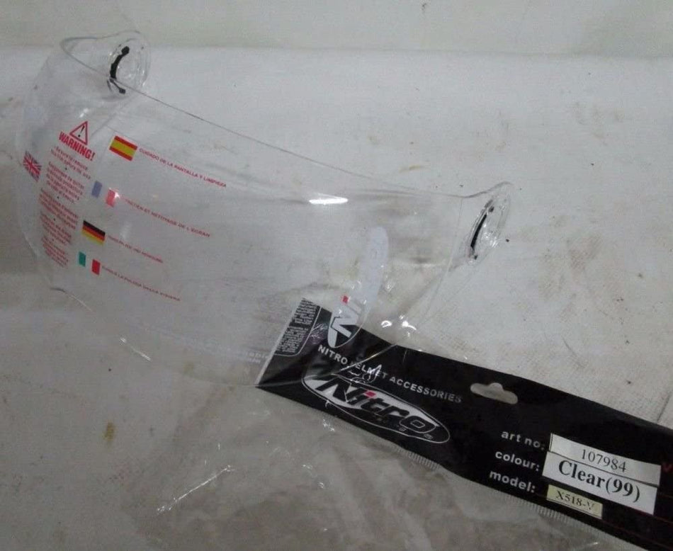 VISIERA ORIGINALE NITRO TRASPARENTE PER CASCO JET NITRO N 500V - N 600V - N 700V