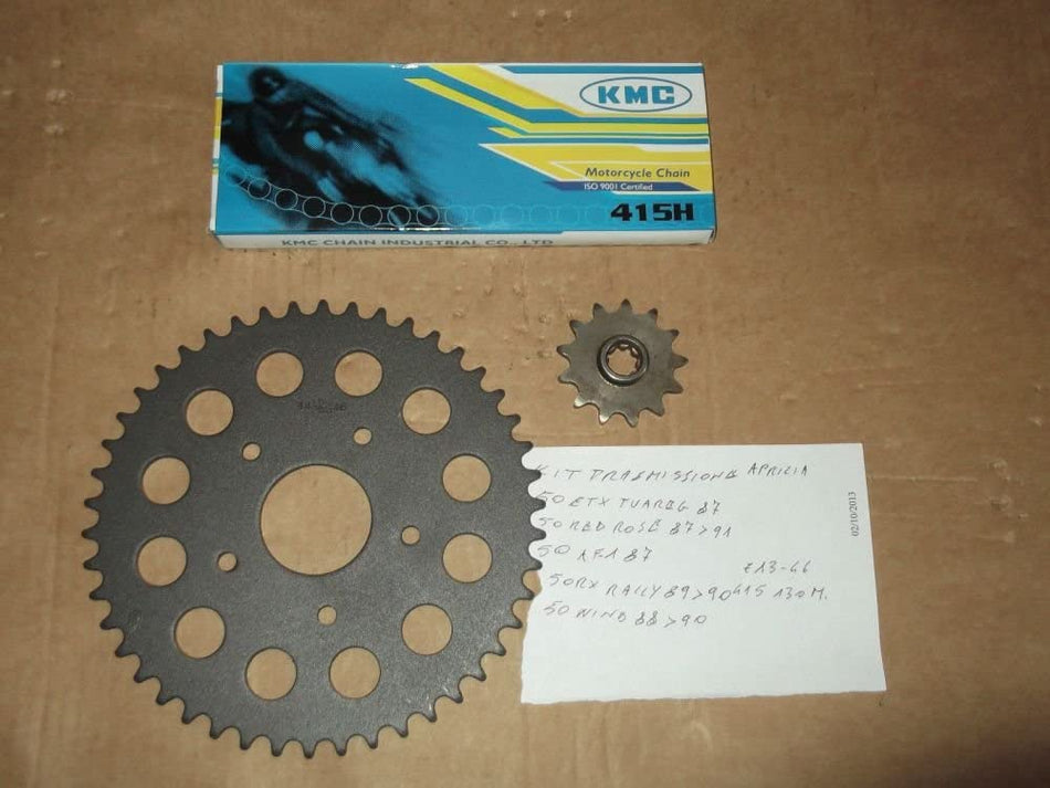 KIT TRASMISSIONE CATENA-CORONA-PIGNONE PER APRILIA 50 ETX TUAREG 87- AF-1 Z13-46