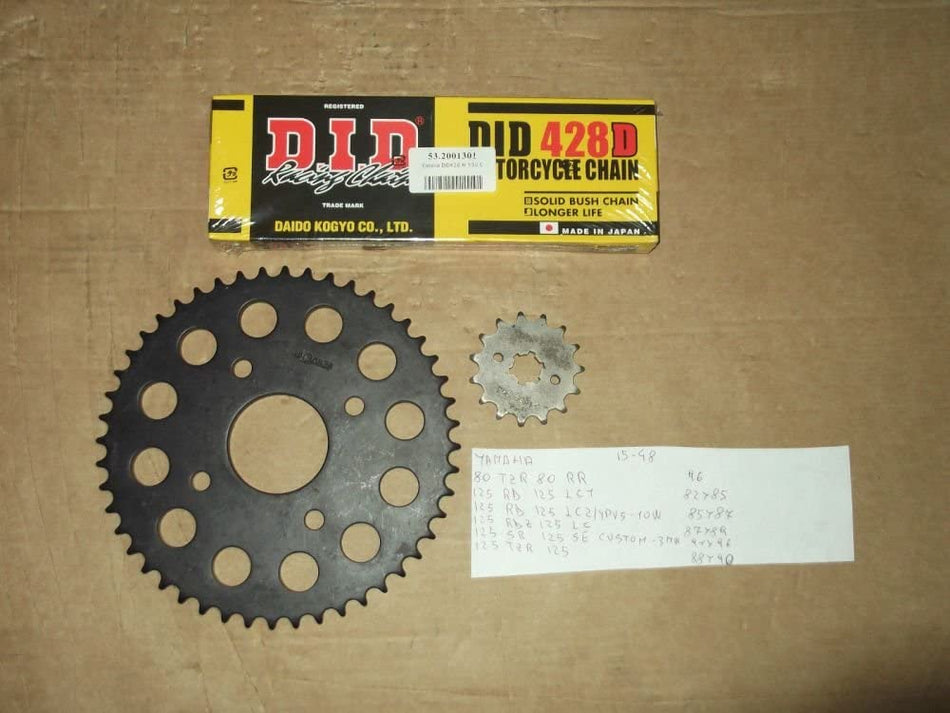 KIT TRASMISSIONE CATENA-CORONA-PIGNONE PERYAMAHA TZR 125 88>90 Z 15-48