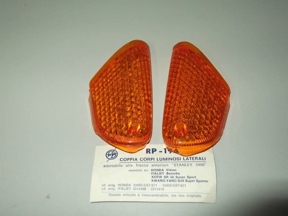 COPPIA VETRI FRECCIA  ARANCIO PER HONDA SA 50 GARELLI ITALJET