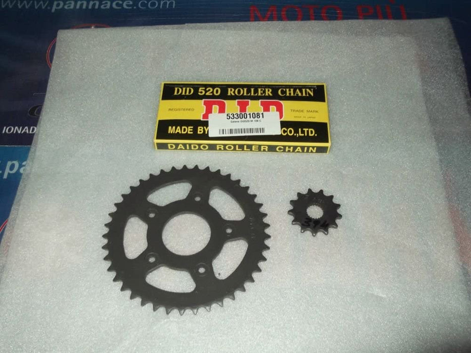KIT TRASMISSIONE (CATENA - CORONA - PIGNONE) PER APRILIA WIND AE 125 ANNO 89'-90