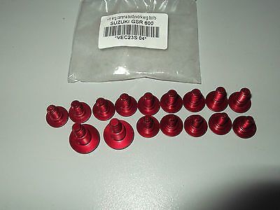 SERIE VITI PER CARENATURE ORIGINALI SUZUKI GSR 600 IN ERGAL COLORE ROSSO